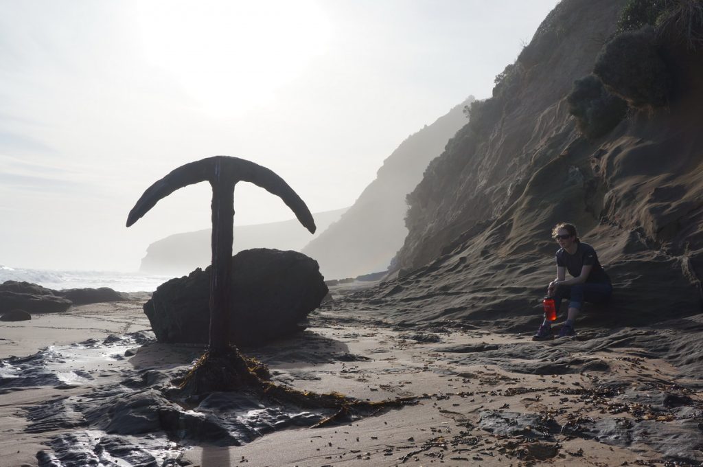 The anchor of one of the two ships wrecked on Wreck Beach